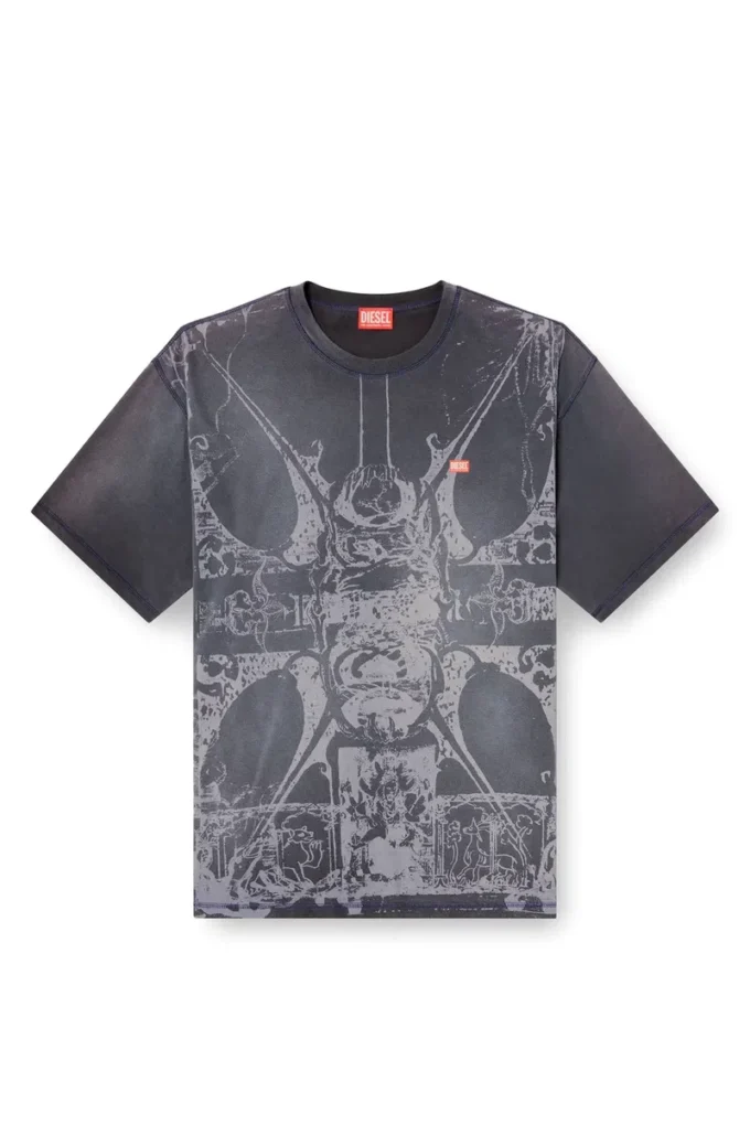 t-boxt-t13 T-shirt con stampa medievale tono su tono