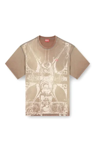 t-boxt-t13 T-shirt con stampa medievale tono su tono