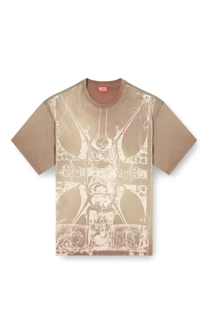 t-boxt-t13 T-shirt con stampa medievale tono su tono