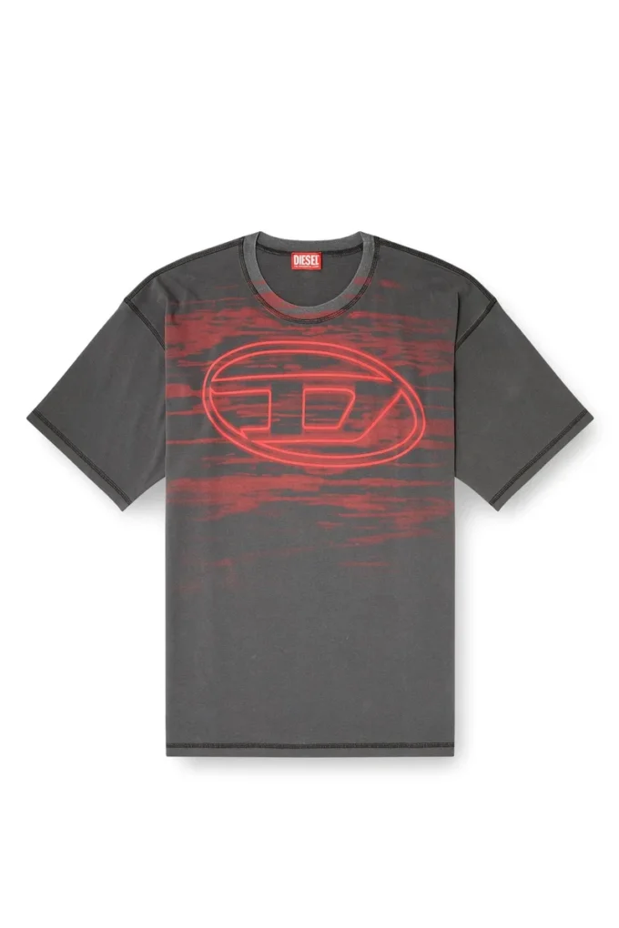 t-boxt-t5 T-shirt in cotone con stampa ovale D t-boxt-t5 T-shirt in cotone con stampa ovale D
