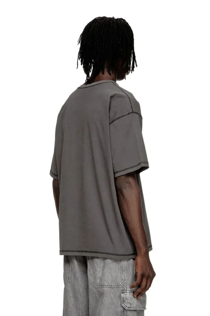 t-boxt-t5 T-shirt in cotone con stampa ovale D t-boxt-t5 T-shirt in cotone con stampa ovale D