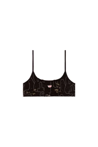 t-bra-dev Top reggiseno in tulle con jersey distrutto