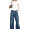 t-ele-long-od T-shirt slim a costine con Oval D metallico