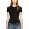 t-ele-long-od T-shirt slim a costine con Oval D metallico