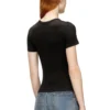 t-ele-long-od T-shirt slim a costine con Oval D metallico