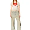 t-ele T-shirt a costine con cuore acquerellato D t-ele T-shirt a costine con cuore acquerellato D