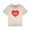 t-ele T-shirt a costine con cuore acquerellato D t-ele T-shirt a costine con cuore acquerellato D