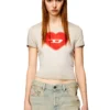 t-ele T-shirt a costine con cuore acquerellato D t-ele T-shirt a costine con cuore acquerellato D