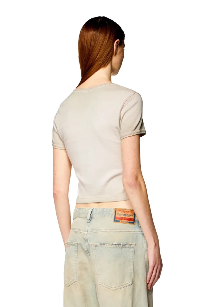 t-ele T-shirt a costine con cuore acquerellato D t-ele T-shirt a costine con cuore acquerellato D