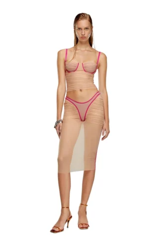 t-hailyna Top in rete arricciata con bordi rifiniti