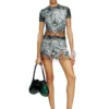 t-inlay T-shirt in nylon con stampa araldica t-inlay T-shirt in nylon con stampa araldica