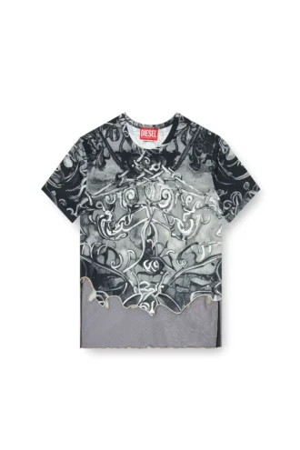 t-inlay T-shirt in nylon con stampa araldica