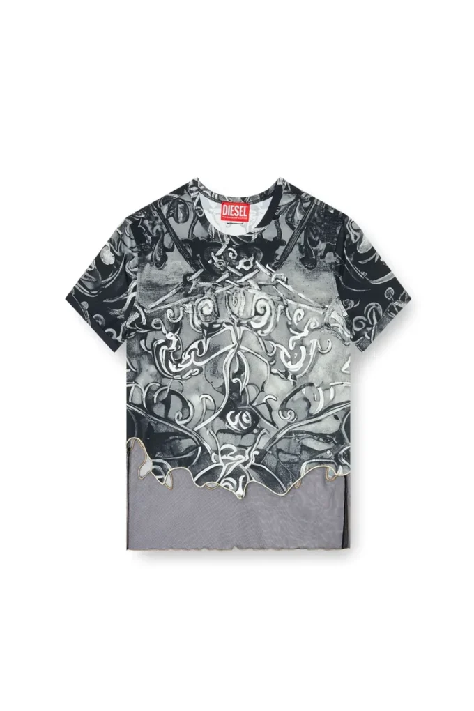 t-inlay T-shirt in nylon con stampa araldica t-inlay T-shirt in nylon con stampa araldica
