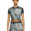 t-inlay T-shirt in nylon con stampa araldica t-inlay T-shirt in nylon con stampa araldica
