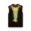 t-isak-a T-shirt senza maniche con stampa di testi di canzoni t-isak-a T-shirt senza maniche con stampa di testi di canzoni