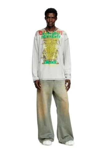 t-jerry-b T-shirt a maniche lunghe con stampa di testi di canzoni
