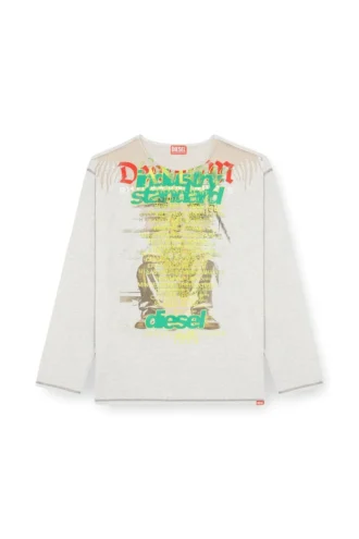 t-jerry-b T-shirt a maniche lunghe con stampa di testi di canzoni