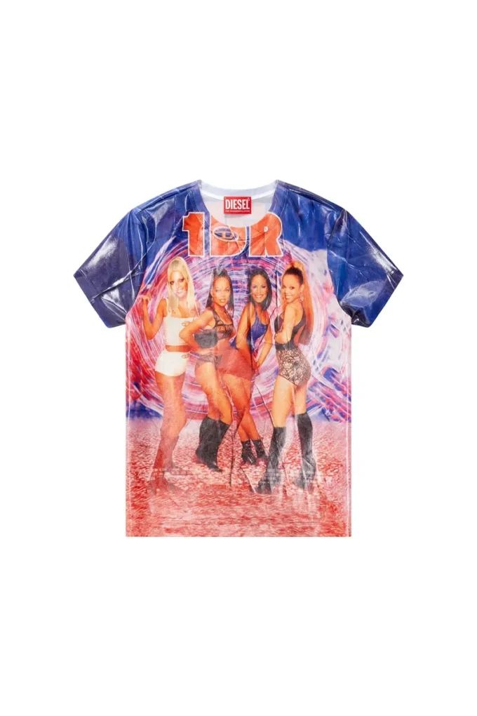 t-jodie T-shirt con stampa Diesel film stropicciata t-jodie T-shirt con stampa Diesel film stropicciata