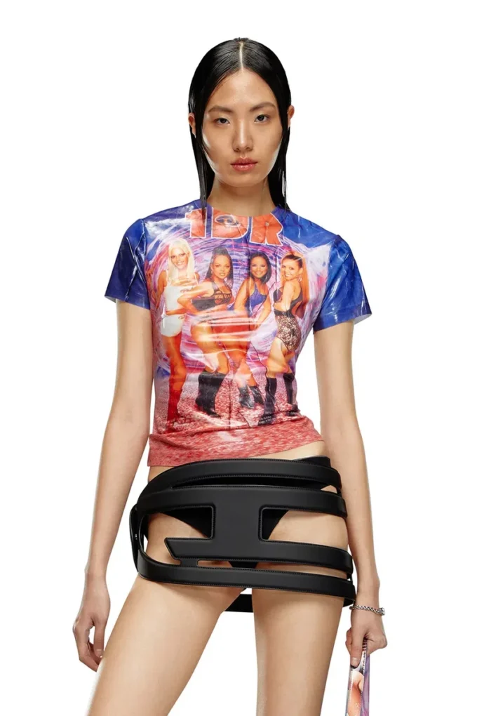 t-jodie T-shirt con stampa Diesel film stropicciata t-jodie T-shirt con stampa Diesel film stropicciata