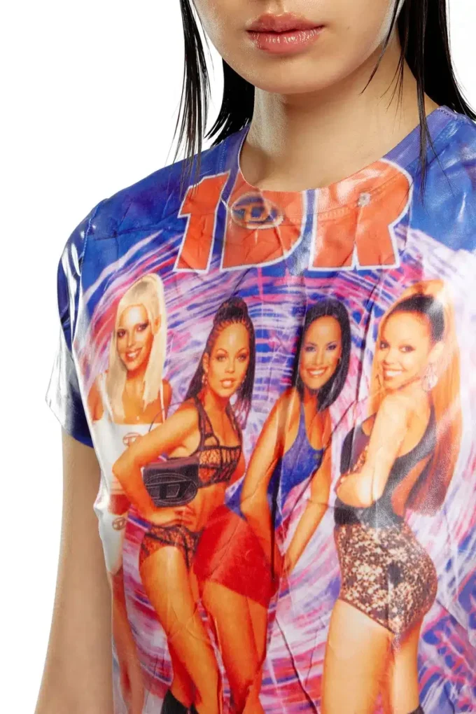 t-jodie T-shirt con stampa Diesel film stropicciata t-jodie T-shirt con stampa Diesel film stropicciata