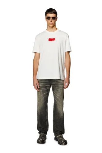 t-just-n4 T-shirt con logo floccato in cotone biologico t-just-n4 T-shirt con logo floccato in cotone biologico