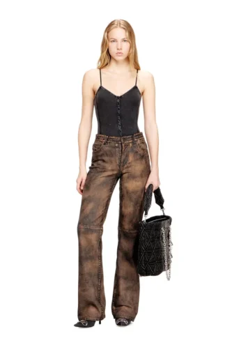 t-ley Body con tanga in jersey a costine marmorizzato