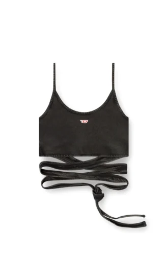 t-leya-tail-r1 Canotta effetto denim con lacci incrociati
