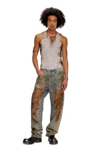 t-lifty-burn-art Canotta in tulle con stampa in plastica bruciata