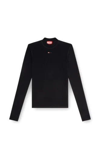 t-mokky-ls-microdiv Top a costine con collo alto