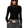 t-mokky-ls-microdiv Top a costine con collo alto t-mokky-ls-microdiv Top a costine con collo alto