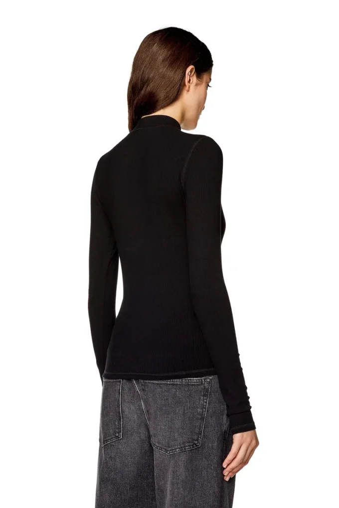 t-mokky-ls-microdiv Top a costine con collo alto t-mokky-ls-microdiv Top a costine con collo alto