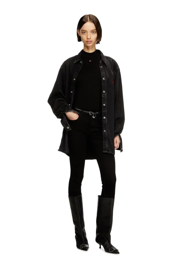 t-mokky-ls-microdiv Top con collo alto e micro logo
