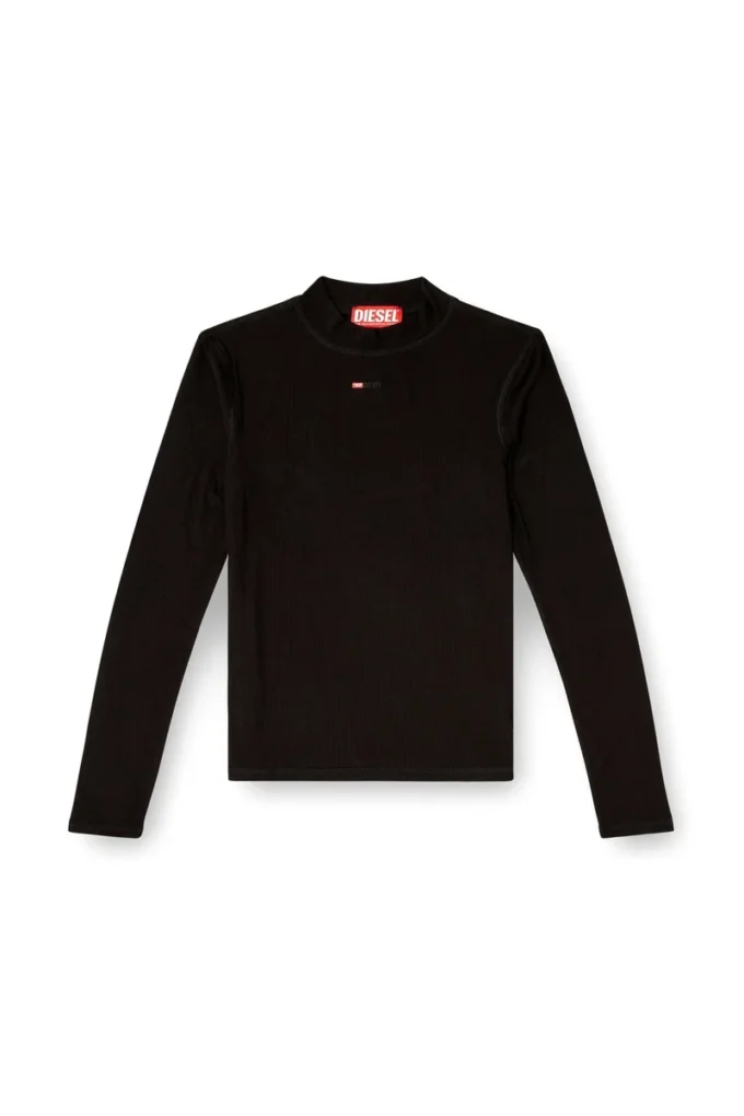 t-mokky-ls-microdiv Top con collo alto e micro logo