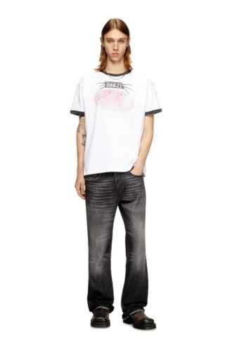 t-norm-cuff T-shirt in cotone con stampa digitale