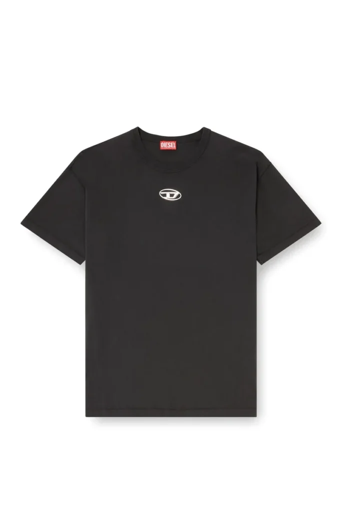 t-norm-iod T-shirt leggera in cotone con logo Oval D metallizzato