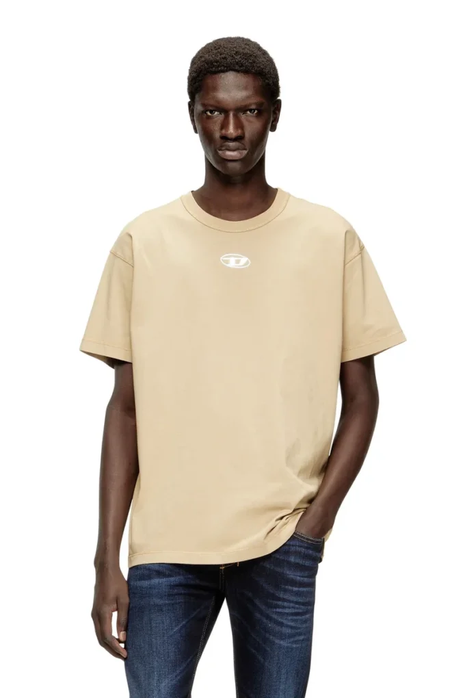 t-norm-iod T-shirt leggera in cotone con logo Oval D metallizzato