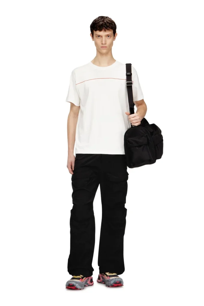 t-norm-piping T-shirt con bordino a contrasto