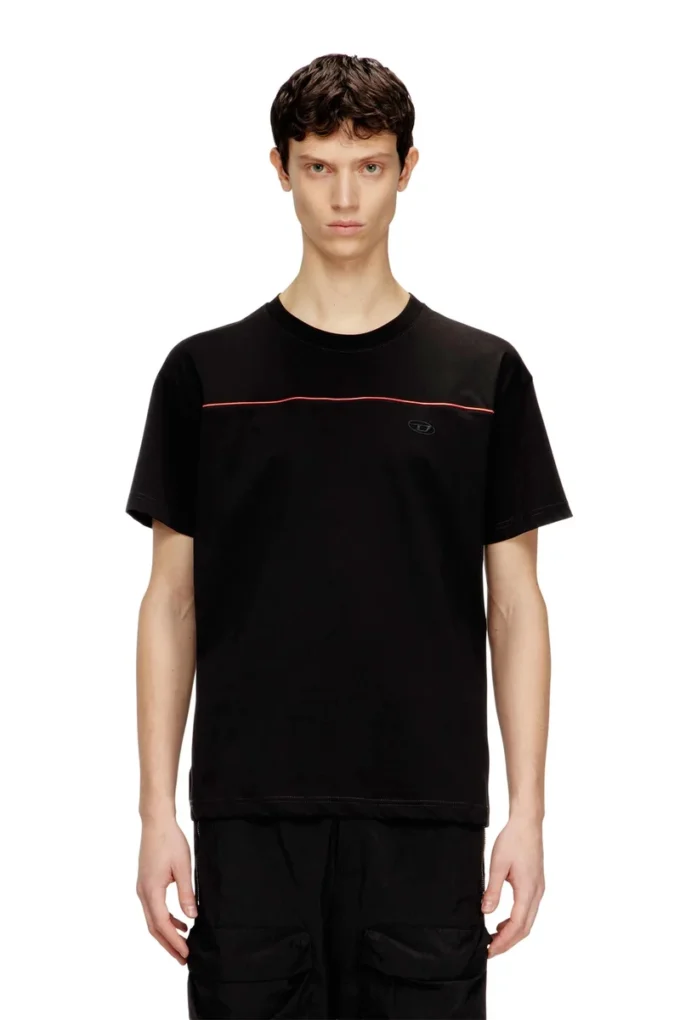 t-norm-piping T-shirt con bordino a contrasto