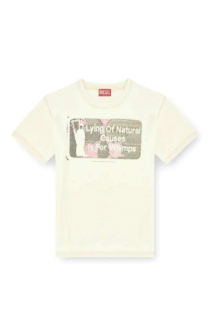 t-norm-t2 T-shirt con slogan e lavaggio burnout t-norm-t2 T-shirt con slogan e lavaggio burnout