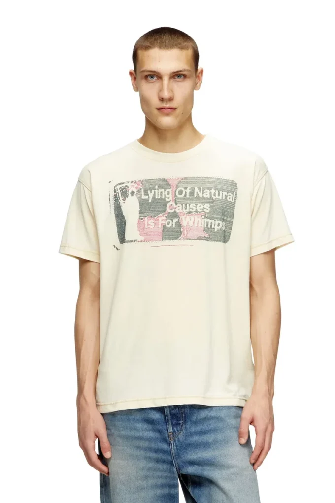 t-norm-t2 T-shirt con slogan e lavaggio burnout t-norm-t2 T-shirt con slogan e lavaggio burnout