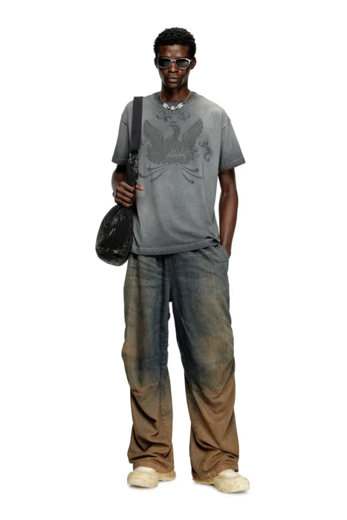 t-norm-t9 T-shirt con fenice devoré