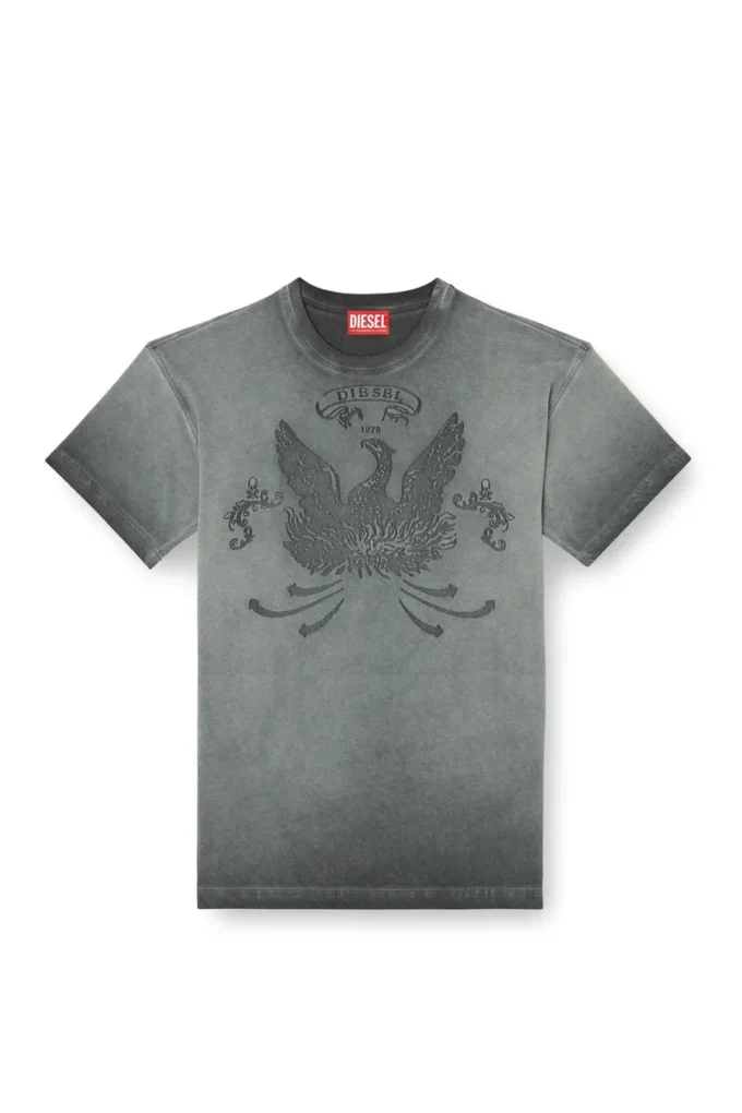 t-norm-t9 T-shirt con fenice devoré