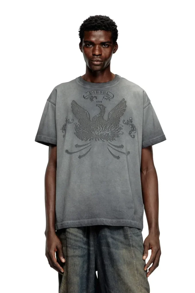 t-norm-t9 T-shirt con fenice devoré