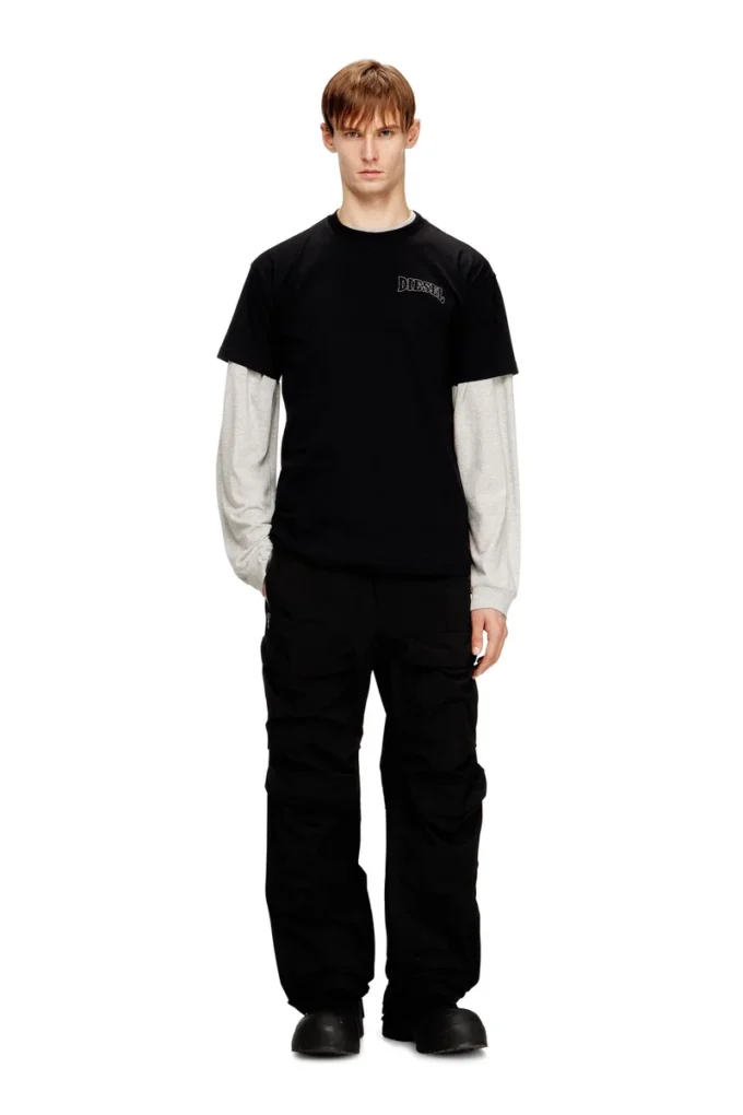 t-norm-v16 T-shirt in cotone regular con ricamo Diesel t-norm-v16 T-shirt in cotone regular con ricamo Diesel