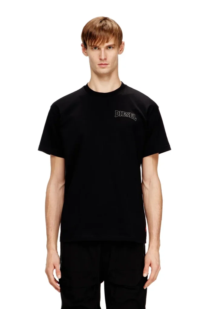 t-norm-v16 T-shirt in cotone regular con ricamo Diesel t-norm-v16 T-shirt in cotone regular con ricamo Diesel