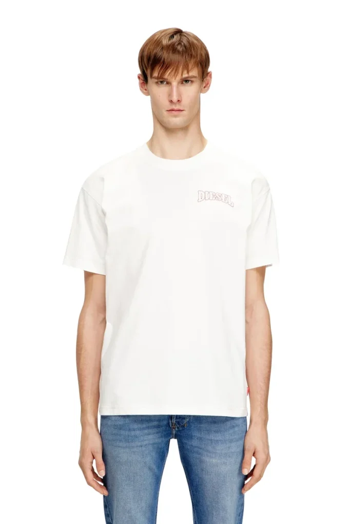 t-norm-v16 T-shirt in cotone regular con ricamo Diesel t-norm-v16 T-shirt in cotone regular con ricamo Diesel