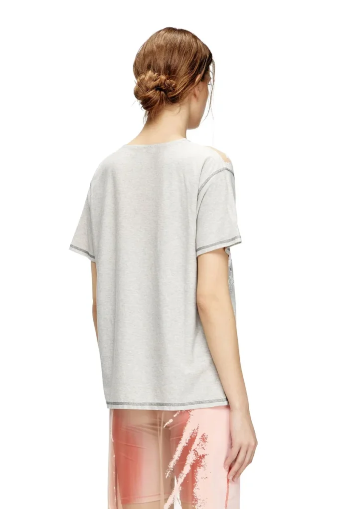 t-normac T-shirt girocollo con stampa di testi di canzoni
