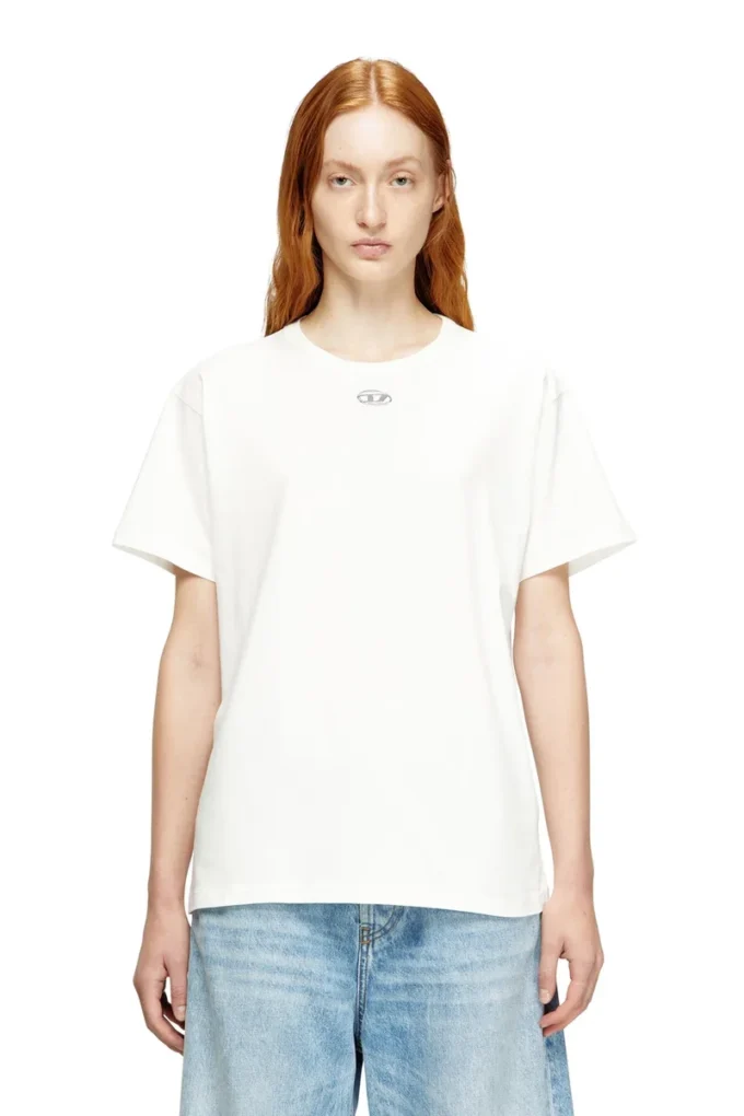 t-normy-od-s1 T-shirt in cotone con Oval D metallizzato t-normy-od-s1 T-shirt in cotone con Oval D metallizzato
