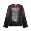 t-olavi-aa T-shirt in jersey tecnico a maniche lunghe con stampa di testi di canzoni