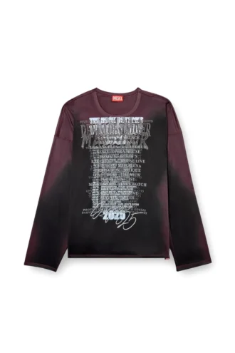 t-olavi-aa T-shirt in jersey tecnico a maniche lunghe con stampa di testi di canzoni